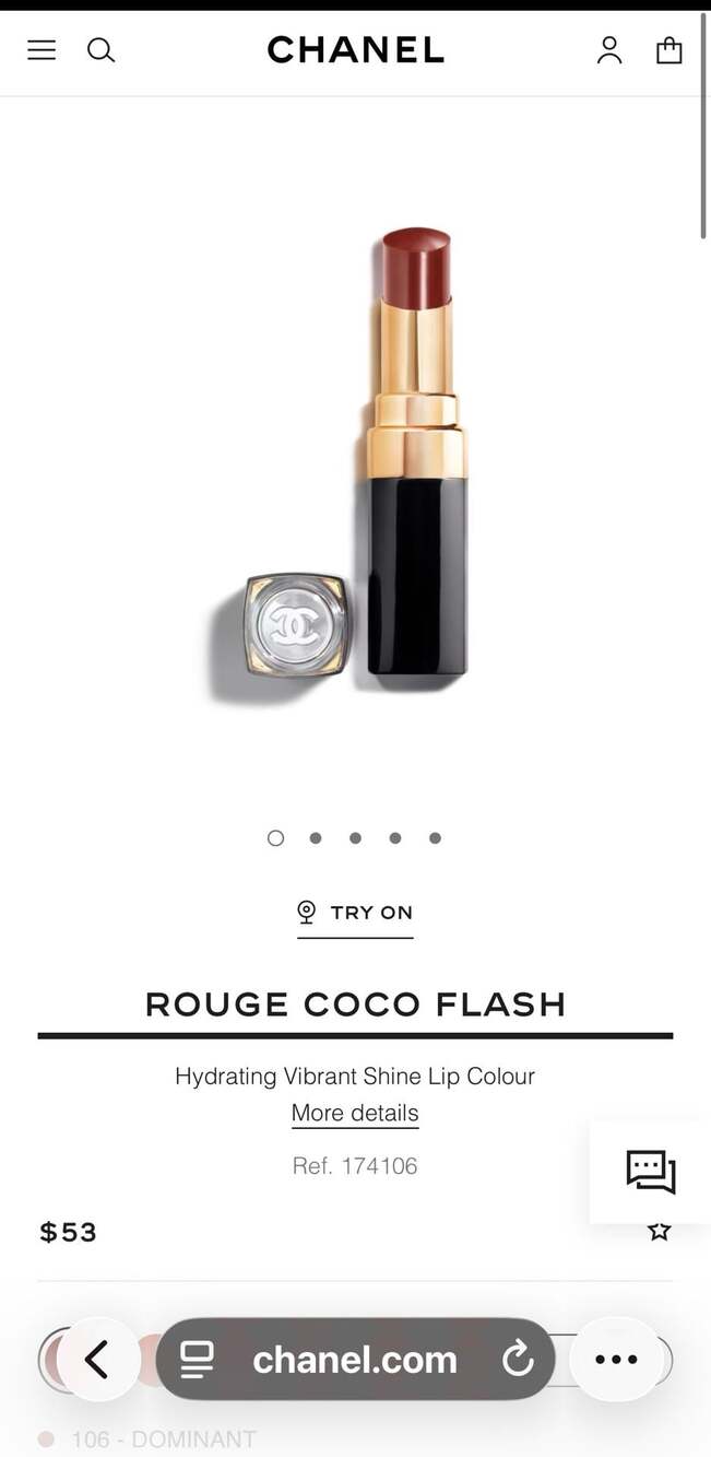 Chanel Rouge Coco Flash Hydrating Vibrant Shine Lip Colour - 106 Dominant - Picture 4 of 13